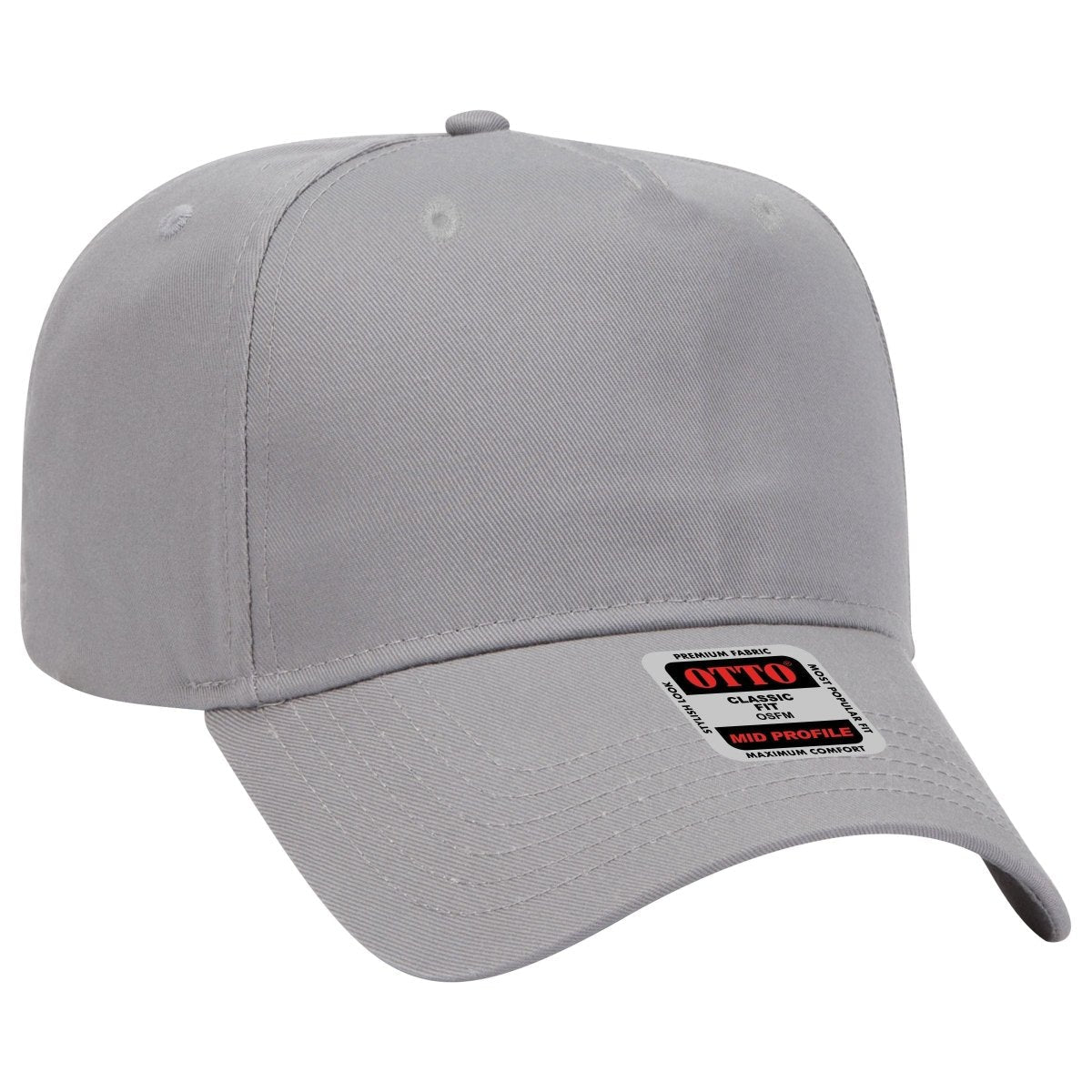 Mid Profile 5 Panel Baseball Cap, Blank Plain Snapback Hat, Unstructured Unprinted Cap