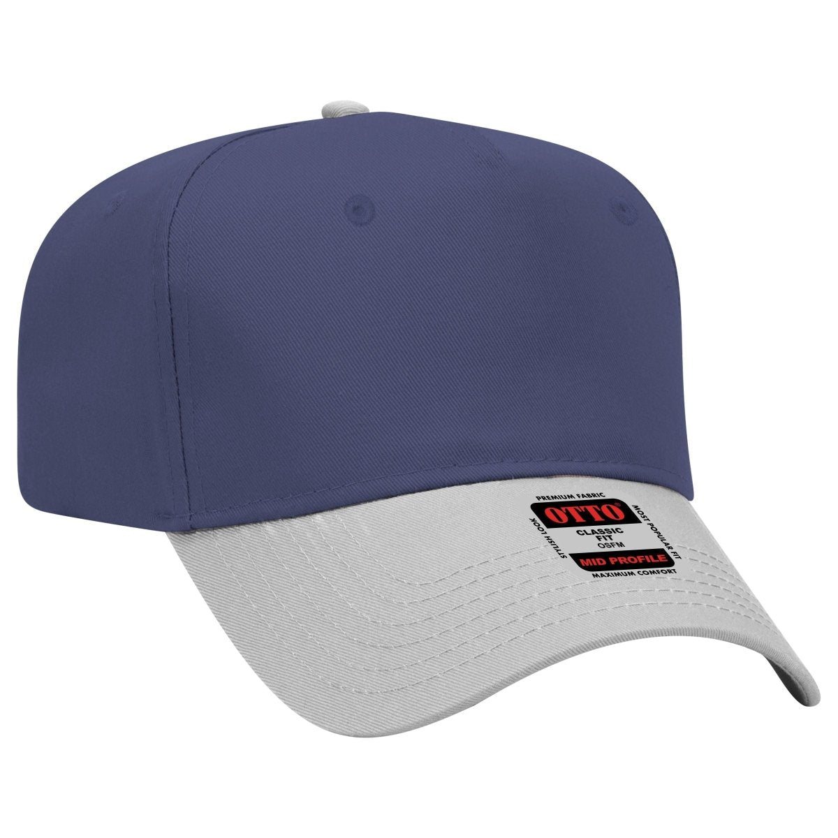 Mid Profile 5 Panel Baseball Cap, Blank Plain Snapback Hat, Unstructured Unprinted Cap