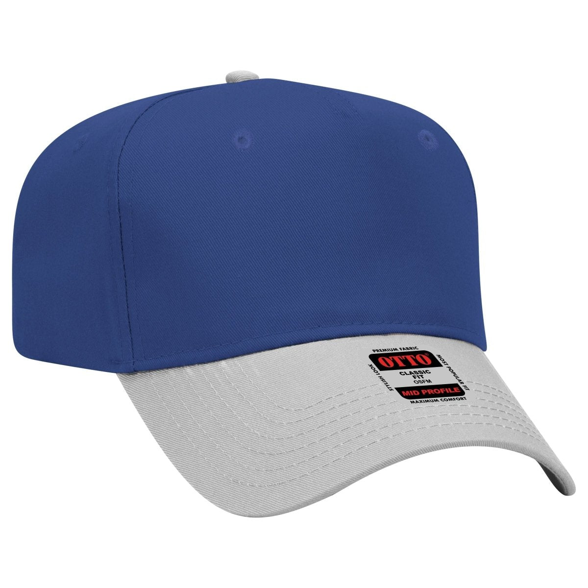 Mid Profile 5 Panel Baseball Cap, Blank Plain Snapback Hat, Unstructured Unprinted Cap