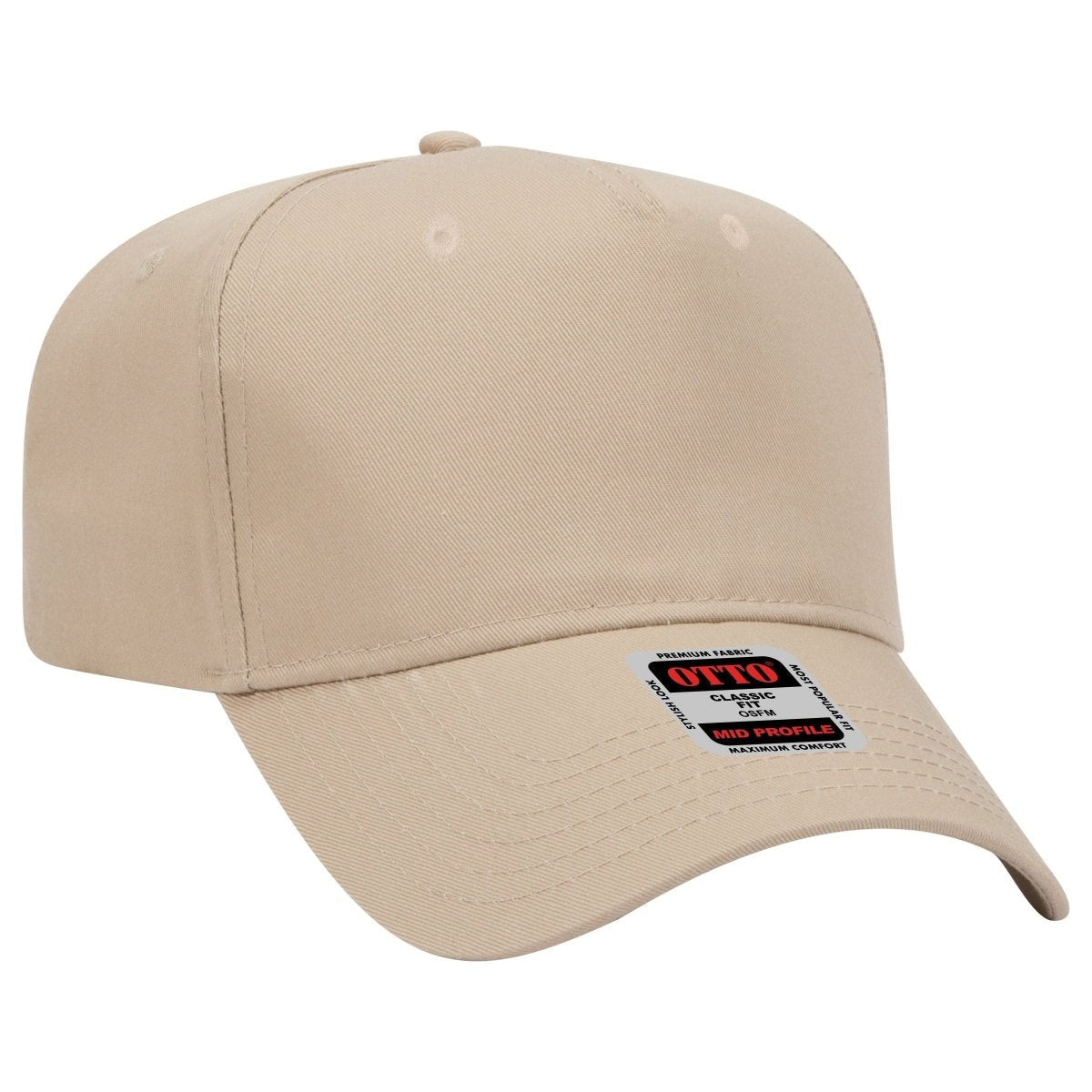 Mid Profile 5 Panel Baseball Cap, Blank Plain Snapback Hat, Unstructured Unprinted Cap