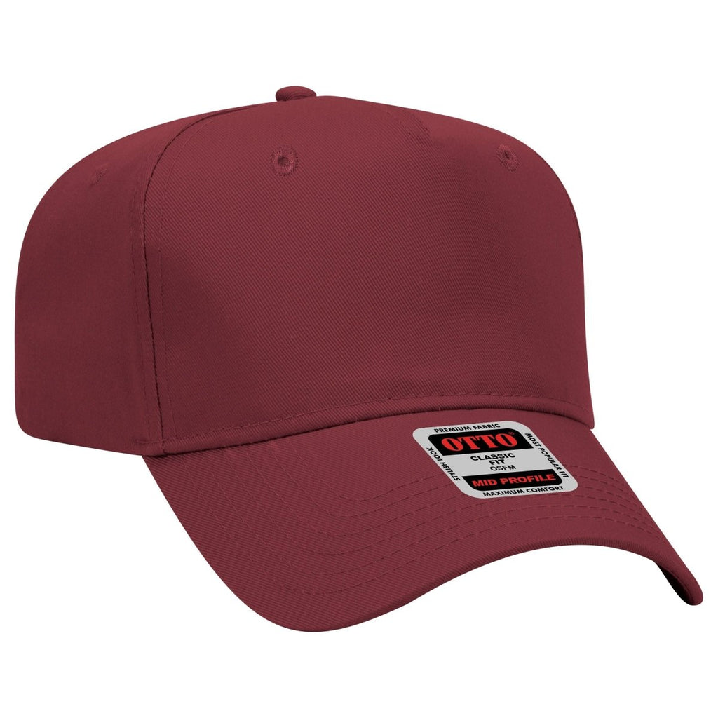 Mid Profile 5 Panel Baseball Cap, Blank Plain Snapback Hat, Unstructured Unprinted Cap