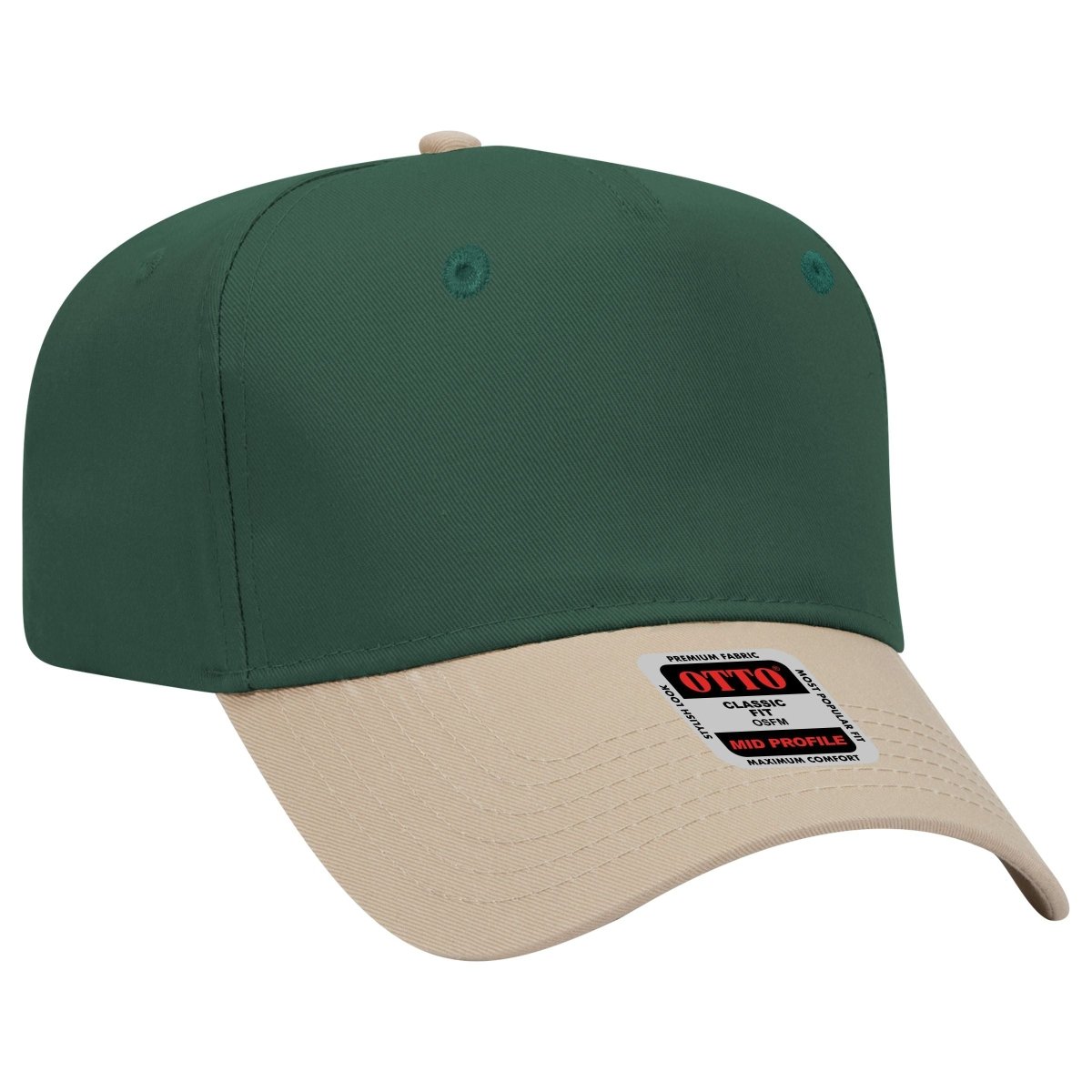 Mid Profile 5 Panel Baseball Cap, Blank Plain Snapback Hat, Unstructured Unprinted Cap