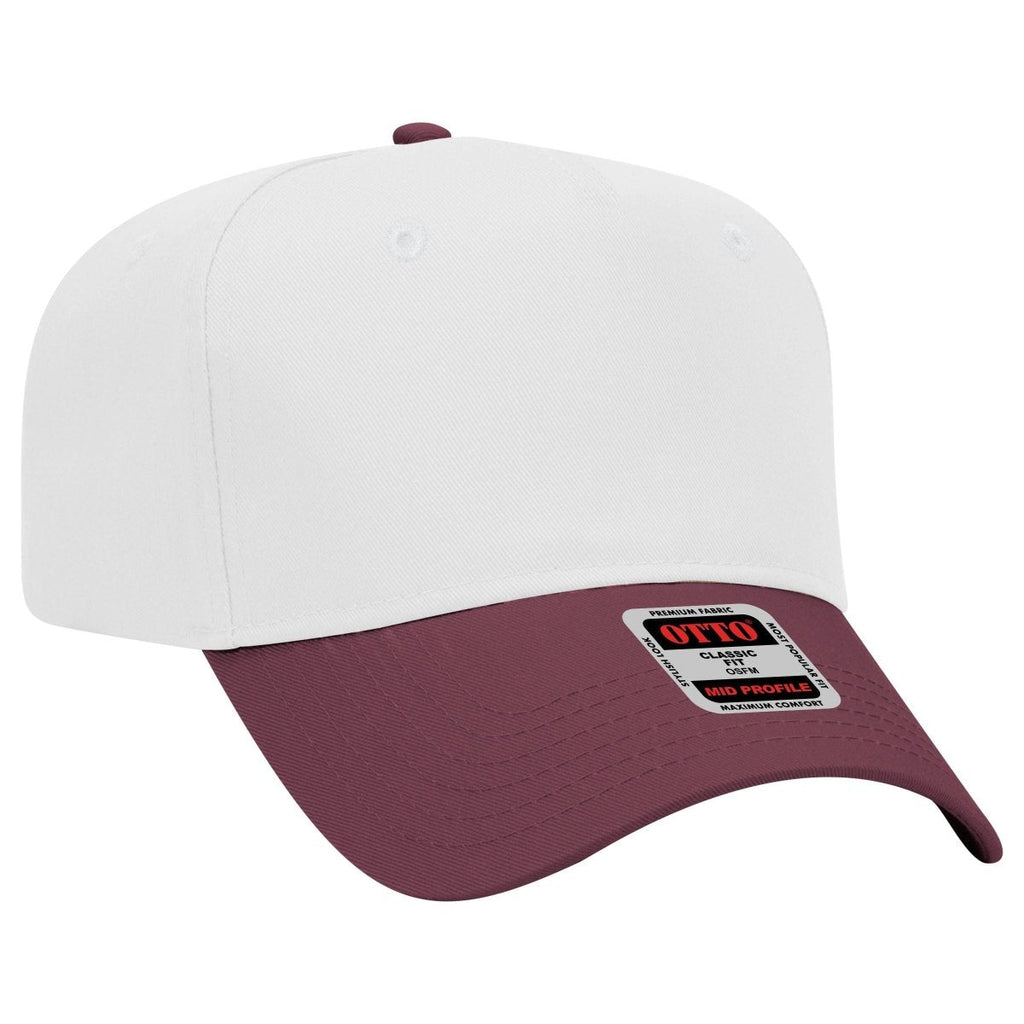 Mid Profile 5 Panel Baseball Cap, Blank Plain Snapback Hat, Unstructured Unprinted Cap