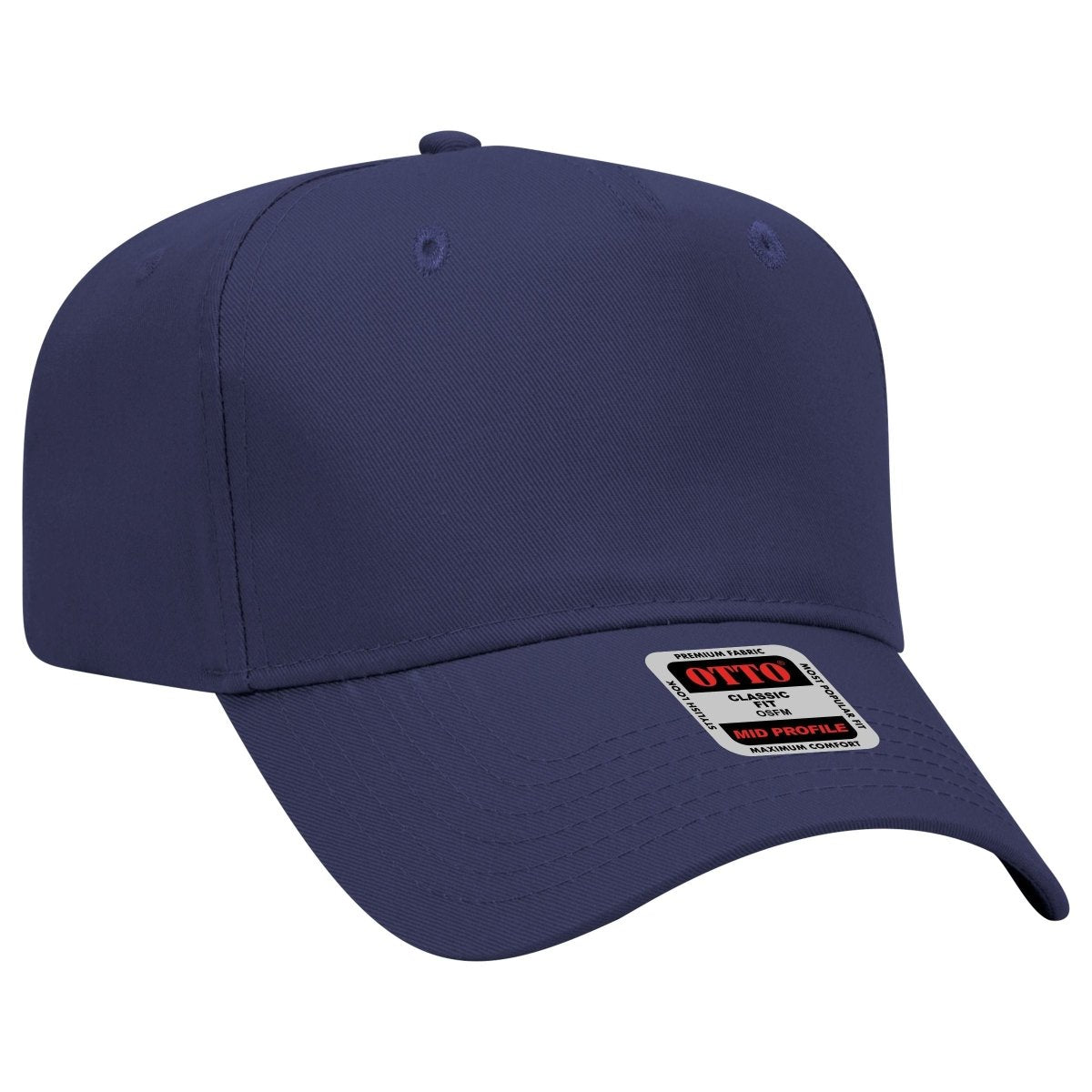 Mid Profile 5 Panel Baseball Cap, Blank Plain Snapback Hat, Unstructured Unprinted Cap