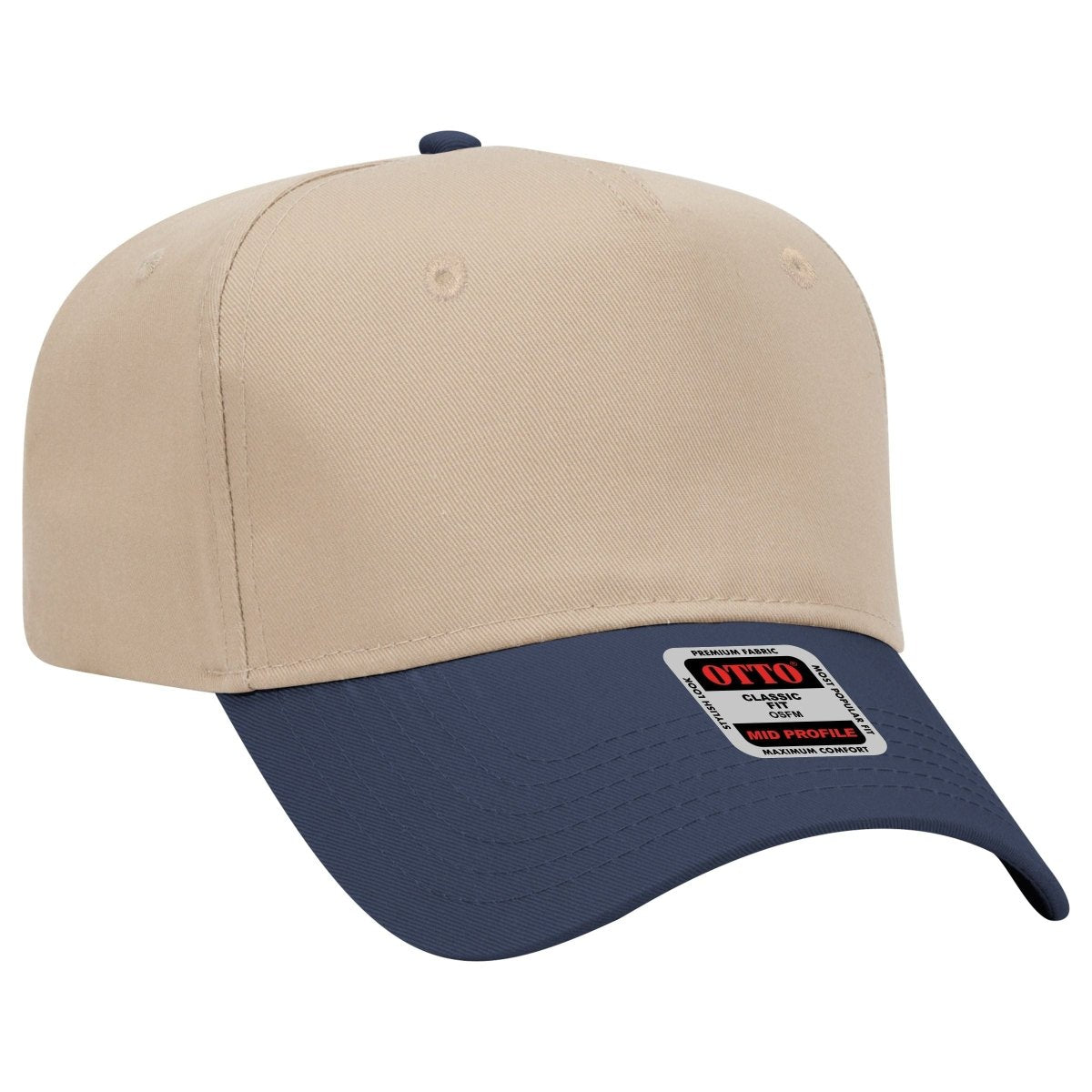 Mid Profile 5 Panel Baseball Cap, Blank Plain Snapback Hat, Unstructured Unprinted Cap
