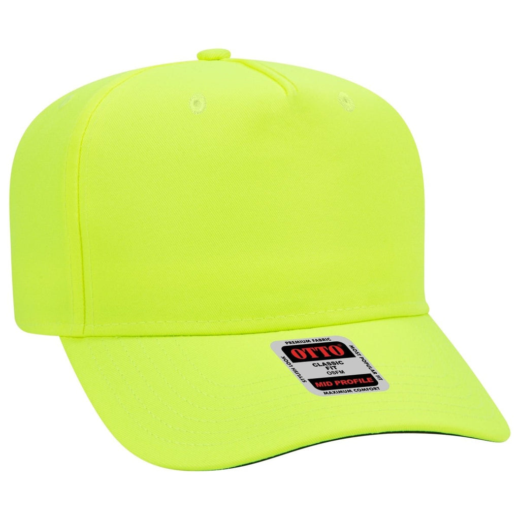 Mid Profile 5 Panel Baseball Cap, Blank Plain Snapback Hat, Unstructured Unprinted Cap