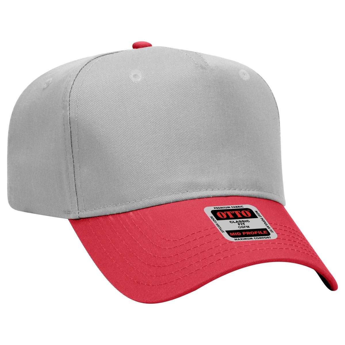 Mid Profile 5 Panel Baseball Cap, Blank Plain Snapback Hat, Unstructured Unprinted Cap