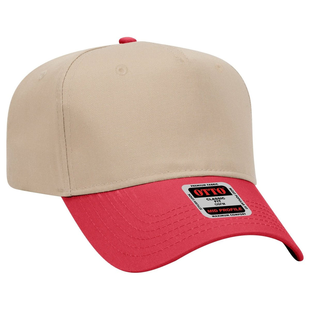 Mid Profile 5 Panel Baseball Cap, Blank Plain Snapback Hat, Unstructured Unprinted Cap