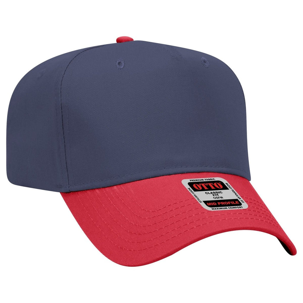 Mid Profile 5 Panel Baseball Cap, Blank Plain Snapback Hat, Unstructured Unprinted Cap
