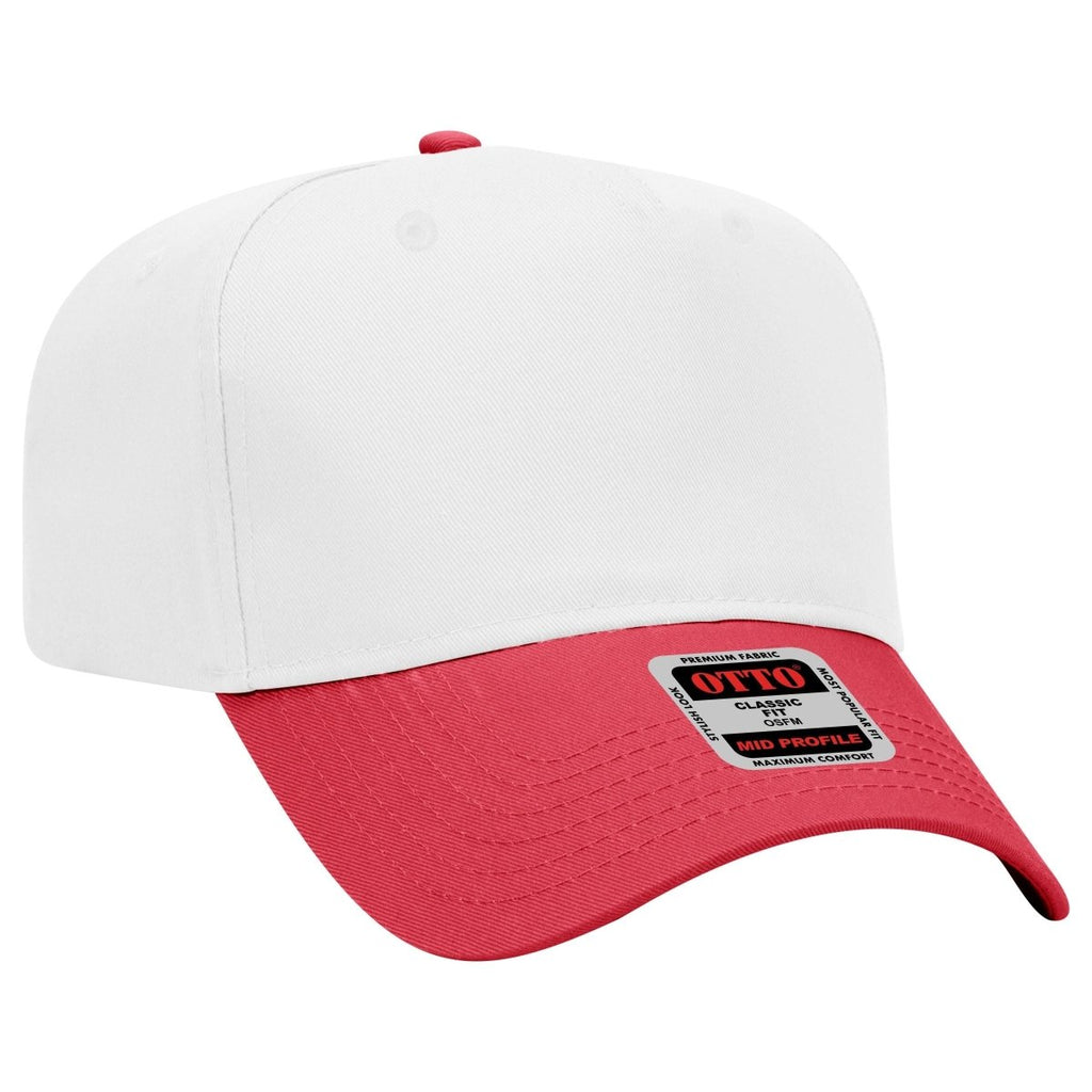 Mid Profile 5 Panel Baseball Cap, Blank Plain Snapback Hat, Unstructured Unprinted Cap
