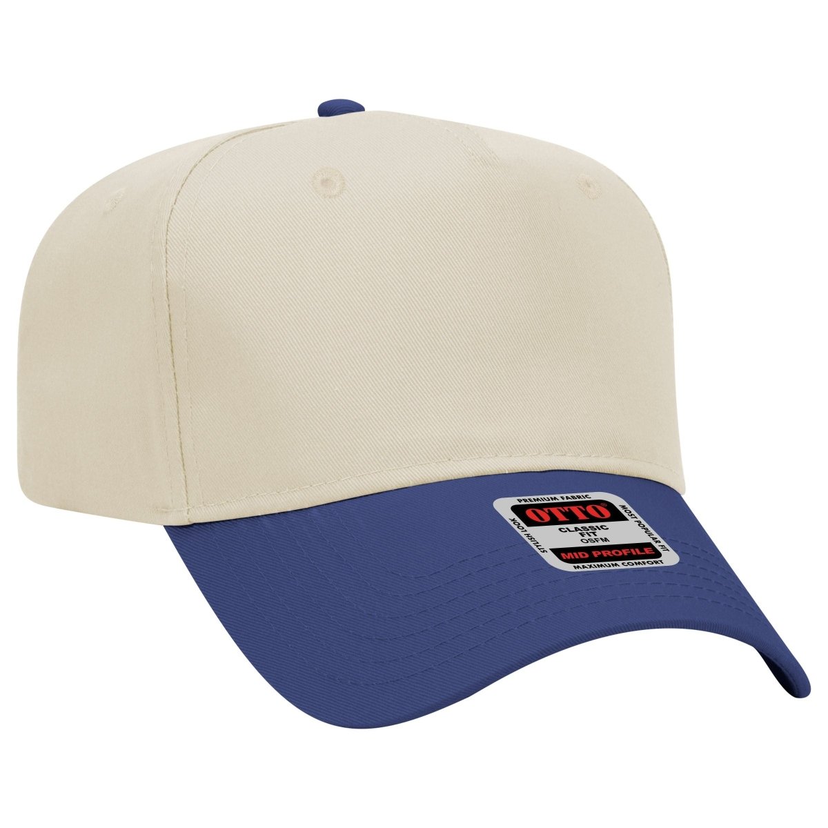 Mid Profile 5 Panel Baseball Cap, Blank Plain Snapback Hat, Unstructured Unprinted Cap