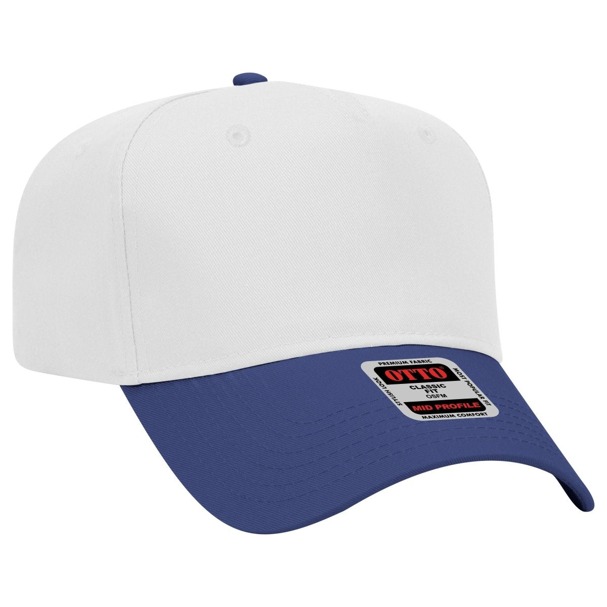 Mid Profile 5 Panel Baseball Cap, Blank Plain Snapback Hat, Unstructured Unprinted Cap